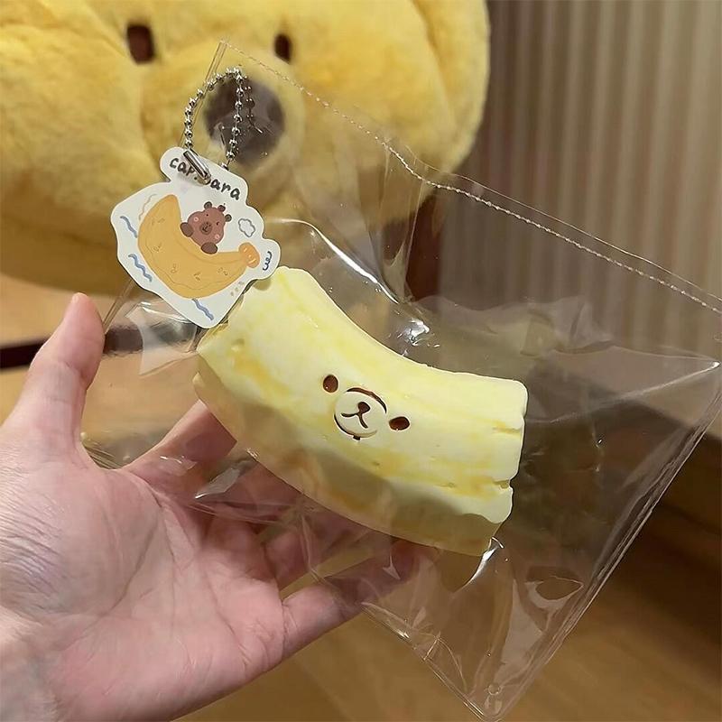 1Pcs Banana Bear Silicone Butter Texture Soft Stress Relief Squeeze Fidget Toy Portable Decompression Gift