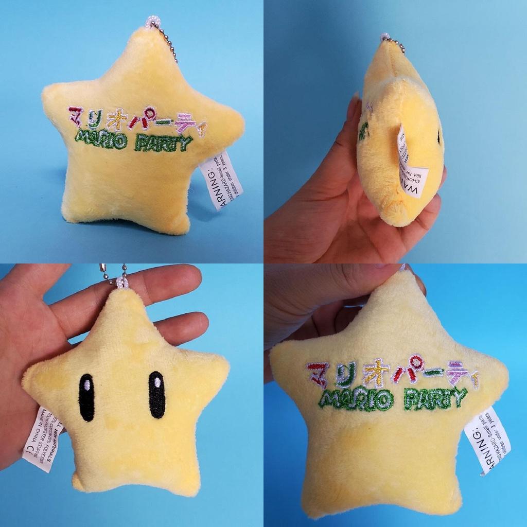 Cute Mushroom Mario Plush Star Hanging Pendant Yellow Cartoon Stuffed Toy