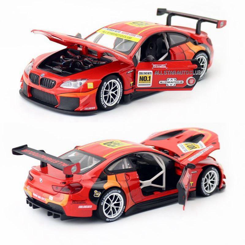 1:24 BMW M6 GT3 Super Sports Závodní Slitina Kovový Model Auta Zvuk Světlo Volba Cool Chic Auto Sběratelství Hobby Dárek S Přítelem