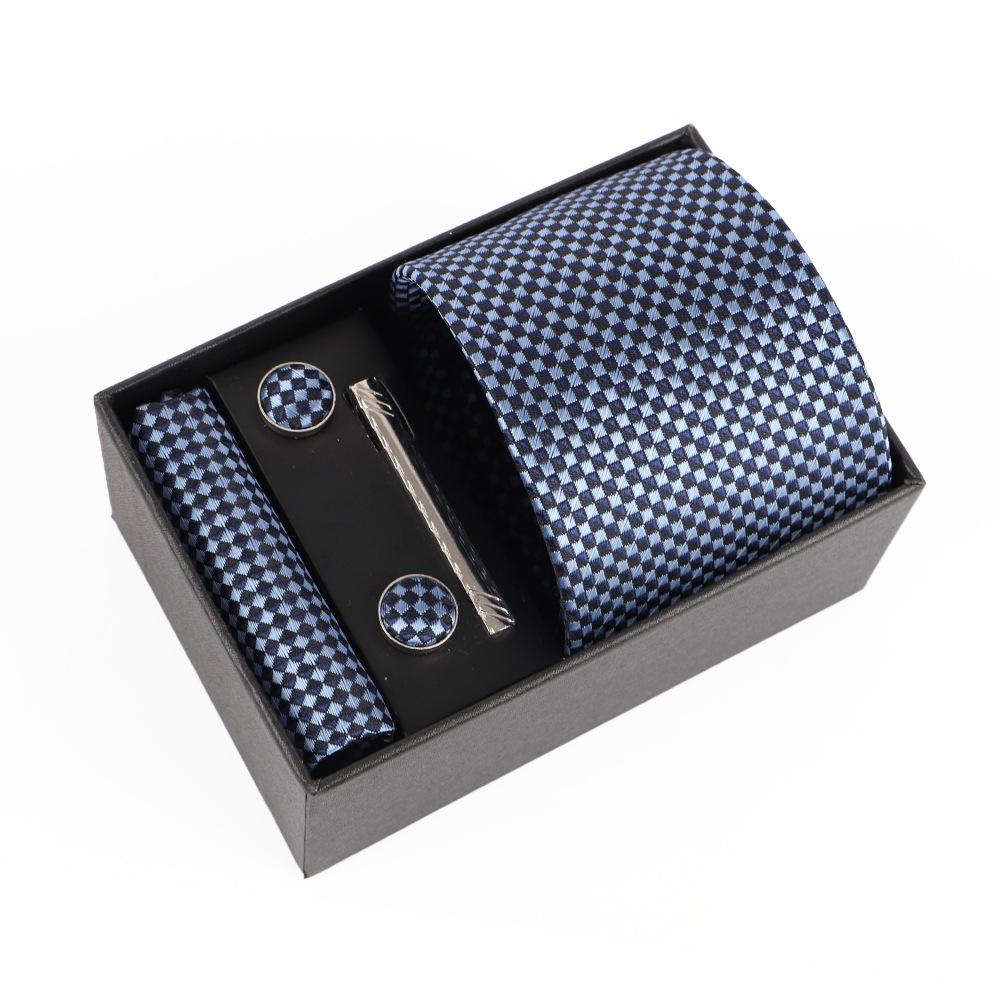Luxe Heren Jacquard Borduurdas Cadeauset met Gepersonaliseerd Logo Ontwerp