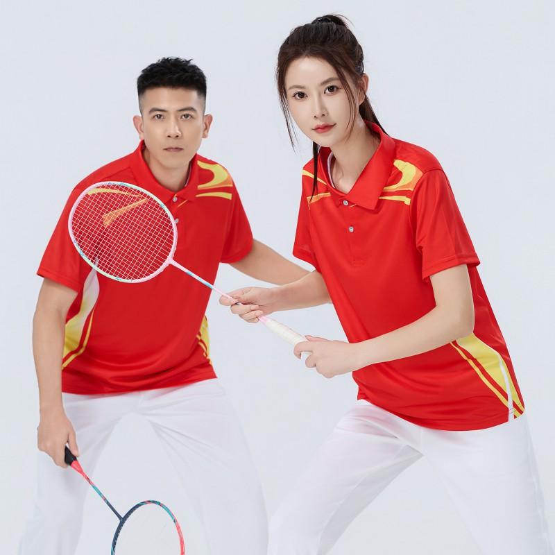 Quick-Dry Badminton Polo Shirt Men Women Breathable Short Sleeve Sport T-Shirt Team Events Casual Wear Corporate