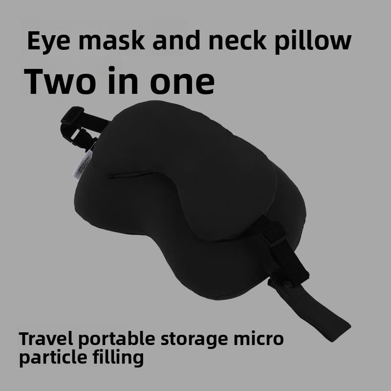 2-in-1 Augenmaske Nackenkissen U-förmiges Kissen Schweißstoff Schaumstoffpartikel Augenmasken-Kissen Auto Reise Freizeit Nickerchen-Kissen