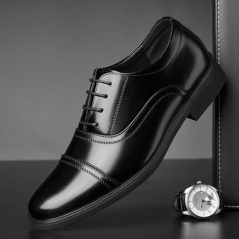 Men's Dress Shoes Classics Business Casual Leather Shoes Men's Loafers Lace Up Oxford Shoe Wedding Shoes for Men  Hombre