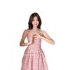 French sweet pink plaid sleeveless Korean dress women's summer sweet and playful girlish A-word skirt short skirt women