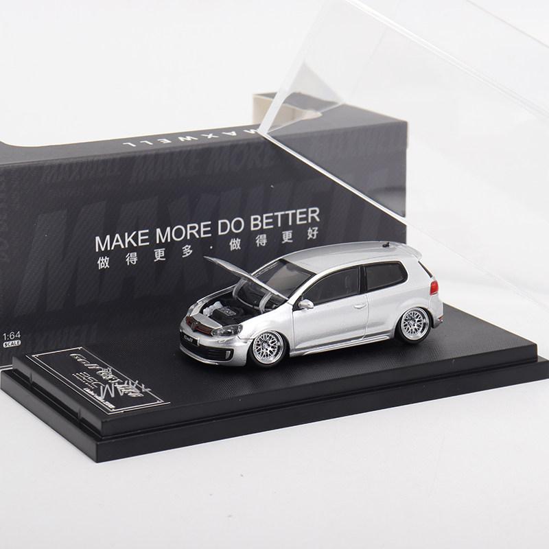 RUNTB1 Maxwell 1:64 VW Golf R GTI MK6 6th Gen Show Edition Fin Diecast Alloy Model Car High Simulation Collectible Vehicle Perfect Gift