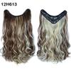 Clip In Hair Extension One Piece With 4 Clips V-Shap 50cm Long Wavy Curly Synthetic Hairpiece For Women Black Brown