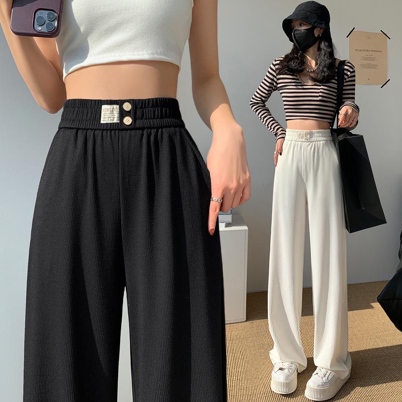 

Women s 2025 Spring-Summer High Waist Ice Silk Wide-Leg Pants XL (121-130 jin)