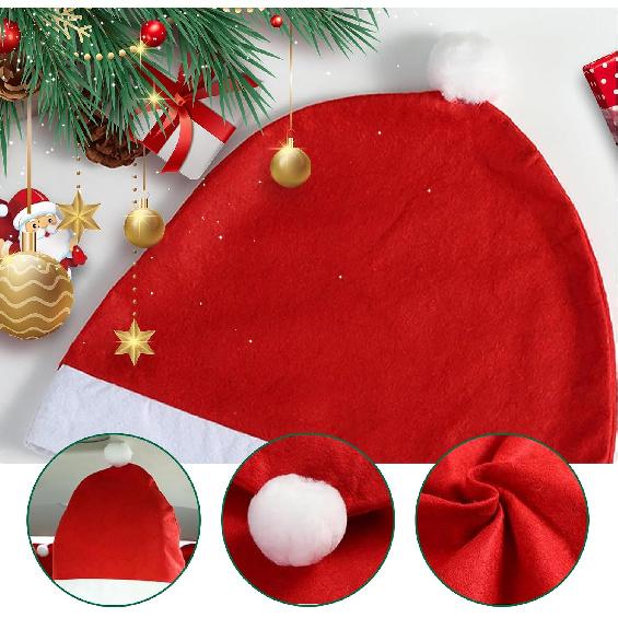 4 PCS Santa Claus Hat Car Seat Headrest Covers, Christmas Soft Car Seat Head Rest Covers, Cute Headrest Protector, Creative Christmas Car Decoration,