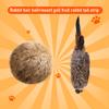 2Pcs Furry Ball Cat Toys Faux Rabbit Fur Cat Kicker Toys Natural Gall Fruit
