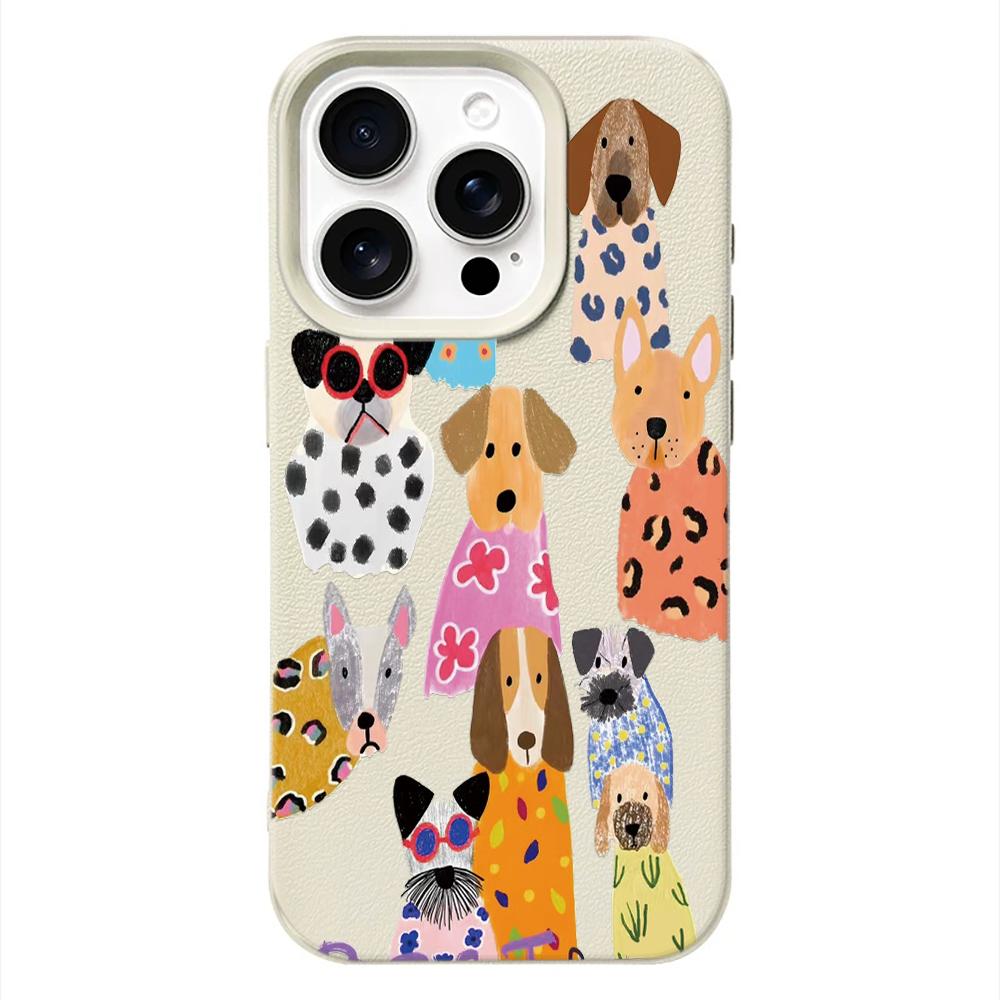 Hand Drawn Graffiti Cute Dog Phone Case For IPhone 16E 17 E 11 12 13 14 15 Pro Max 16 Plus 17 Air  Pattern Silicone Soft Cases