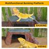 Bearded Dragon Basking Platform, Leopard Gecko Humid Hide, Reptile Hide Cave with Heat Storage Slate Stone, Crested Gecko Basking Rock, Hideout for