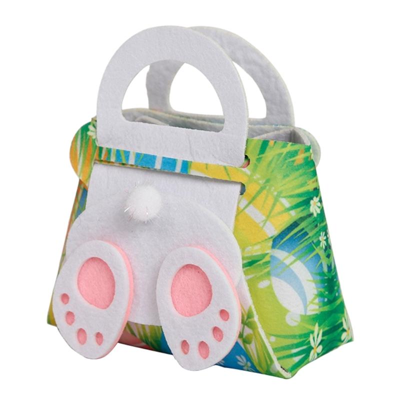 

Easter Day Tote Bag Easter Felt Material Gift Package Easter Day Decors Kid Favor Candy Bag Handbag Cartoon Eggs Basket