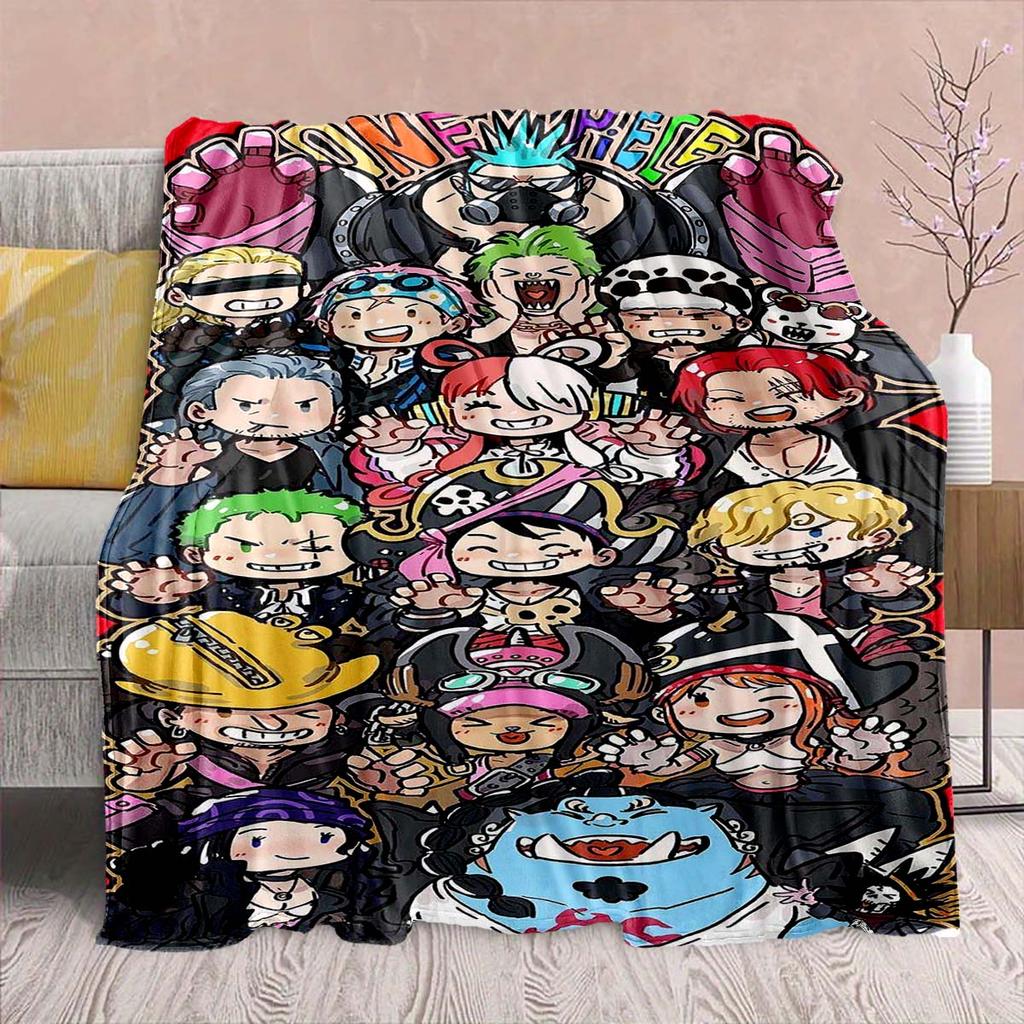 One Piece Anime Flaneldecke - Weich Warm Perfekt für Sofa, Bettwäsche Camping Reisen Büro Heimdekoration -QJY