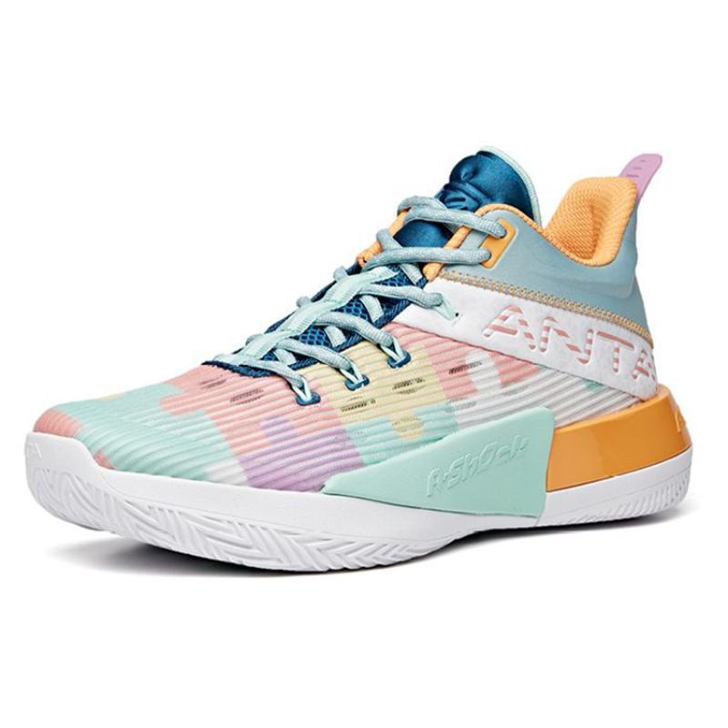 Anta Attack 2 Fashion Synthetic Leather Cushioning Slip Resistant Abrasion Resistant Mid Top A Shock Basketball Shoes Sneakers 112031107-6