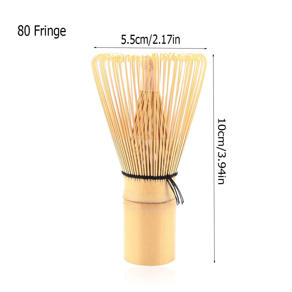 80/100 Fringe DIY Matcha Green Tea Powder Whisk Japanese Ceremony Bamboo Chasen Teaware Tea Brush Tea Tool Kitchen Accessories