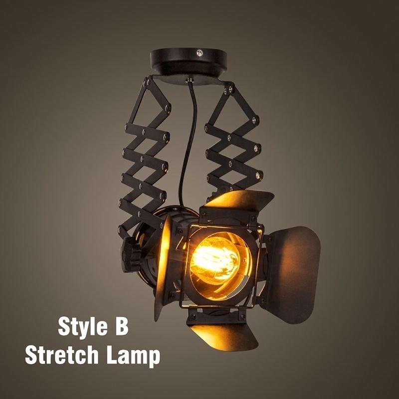 

220 В промышленный прожектор, потолочные светильники, винтажный потолочный светильник в стиле лофт, регулируемый металлический трековый светильник для гостиной, паба, бара, кафе L