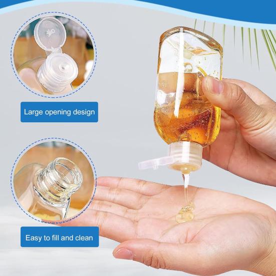 

Набор из 4 прозрачных дорожных бутылочек для туалетных принадлежностей, не содержащих бисфенол А, герметичных многоразовых контейнеров для шампуня, лосьона, масел, переносных силиконовых баночек для крема коричневый