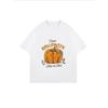 Halloween T-Shirt mit Kürbis- und Süßes oder Saures-Aufdruck für Damen Freizeitkleidung Partykostüm Saisonales Mode-Top