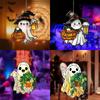 Ghost Sun Catcher Acrylic 2D Flat Halloween Tree Ornaments Cute Ghost Suncatcher for Window Decor Indoor Outdoor Holiday Crafts