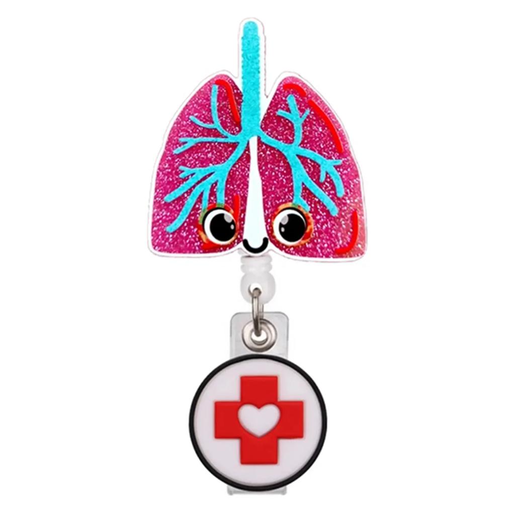 Unisex ID Name Cards Holders Retractable Badge Reel Cartoon Hospital Medical Icons Lovely Nurse Doctor Clip Brooches Keychains