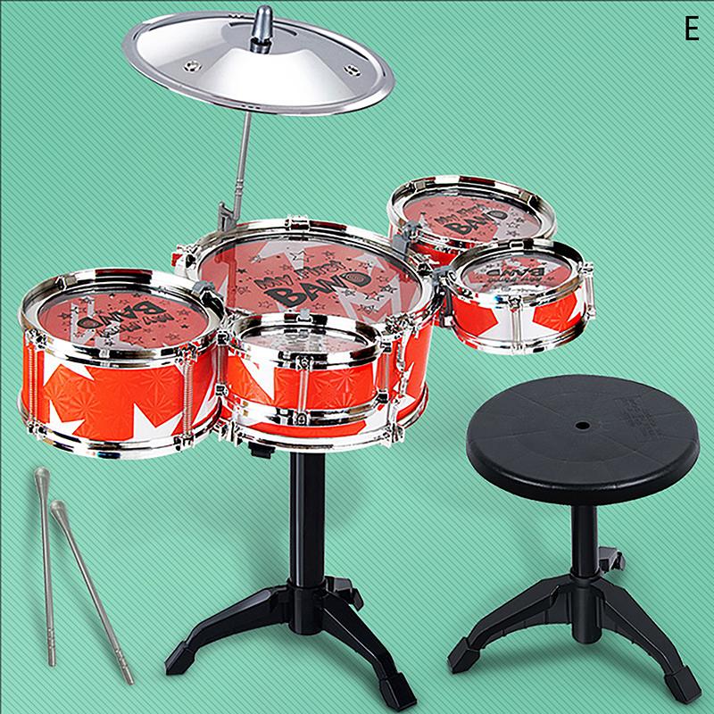 Kids Drum Set Musical Toy Drum Kit For Jazz Drum Kits Music Toy With Stool Children S Drum Kit And Stool Musical Instruments E