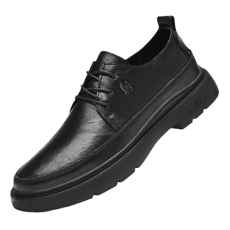 Old man's head men's leather business dress casual work shoes trendy thick-soled versatile men's leather shoes