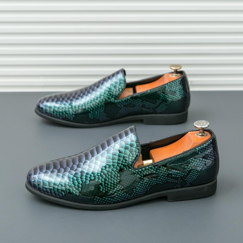 Mode Business Herren Slipper Grün PU Ein-Fuß Casual Bequem und Hochwertig Kleine Lederschuhe für Büro und Gesellschaftlichen Gebrauch Größe 38-46