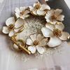 Vintage Floral Enamel Bracelet Women Alloy Electroplated Flower Bangle 2025 Fashion Jewelry Wedding Party