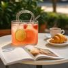 16oz Glass Purse Bag Clear Champagne Bucket Funny Juice Flowers Tea Cocktail Glass Cups With Straw Glass Vases Decor Party Gift