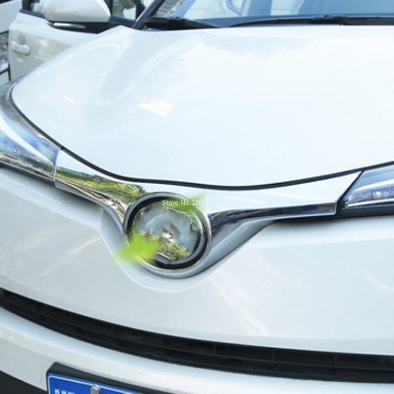 For Toyota CHR C-HR XA10 2018     ABS chrome  Car Front Grill Grille Upper Cover Trim Decorative  accessories