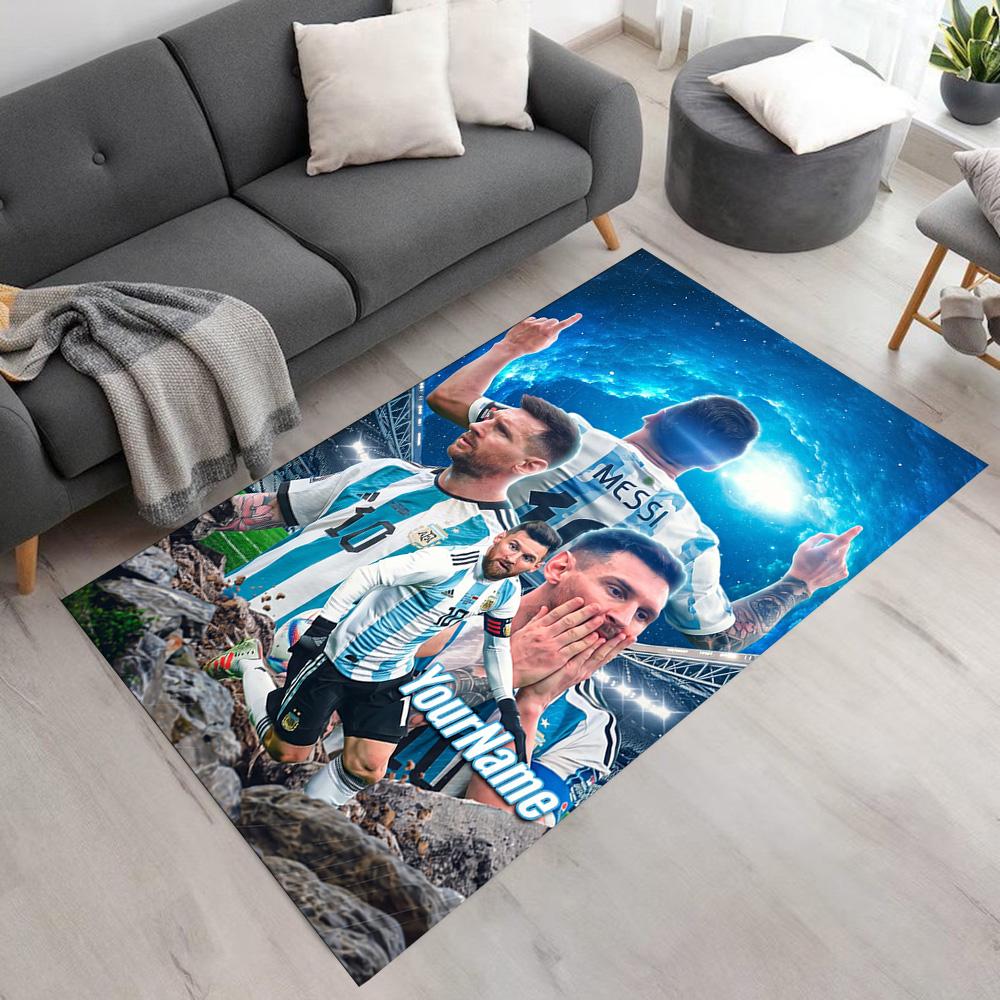 Messi Personalized Text Floor Rug Office Rug Perfect for Foyer Entryway Playrooms Dormitory Antislip Carpet Decorate Offices