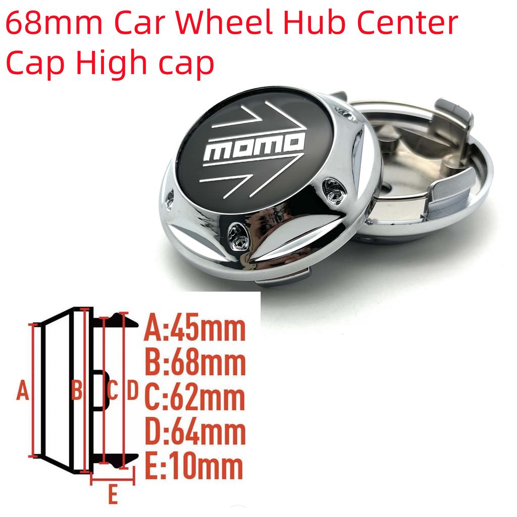 4 Stück/Los 68mm Auto Radnabenabdeckung Blume Hohe Kappe Passend 45mm MOMO Pfeil Emblem Abzeichen Aufkleber Styling Auto Zubehör