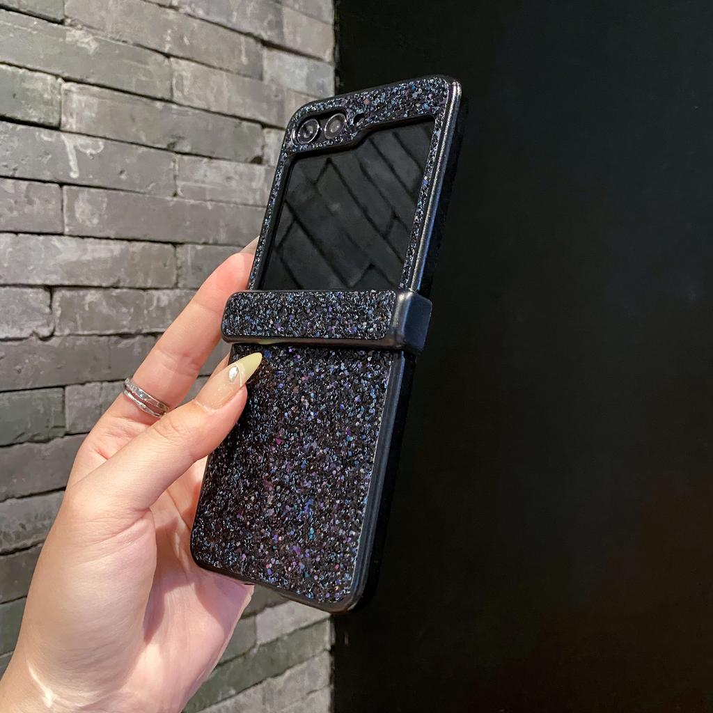 Luksusowy Błyszczący Sztuczny Diament Rhinestone Brokat do Samsung Galaxy Z Flip 8 7 6 5 4 3 Flip7 FE Ochrona Pokrowiec na Tył 3-CZĘŚCIOWY