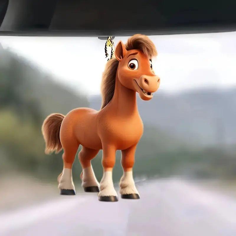 Eyecatching Acrylic Cartoon Car Pendant For Stylish Interior Decoration