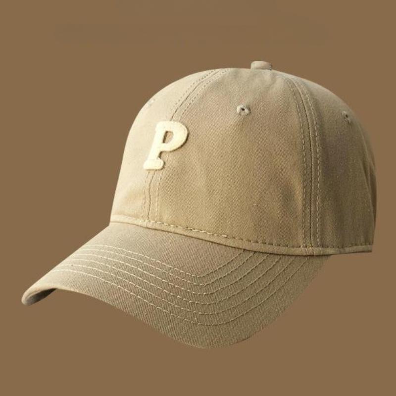 Letter P Embroidered hats Baseball Caps for Men and Woman's Adjustable Casual Cotton Sun Hats  Solid Color Visor Hats