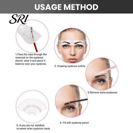 Eyebrow Shaping Tool 1 Set Stencil with Rope Reusable Brow Shaper Drawing Template Tools Card DIY Women Mapping Guide