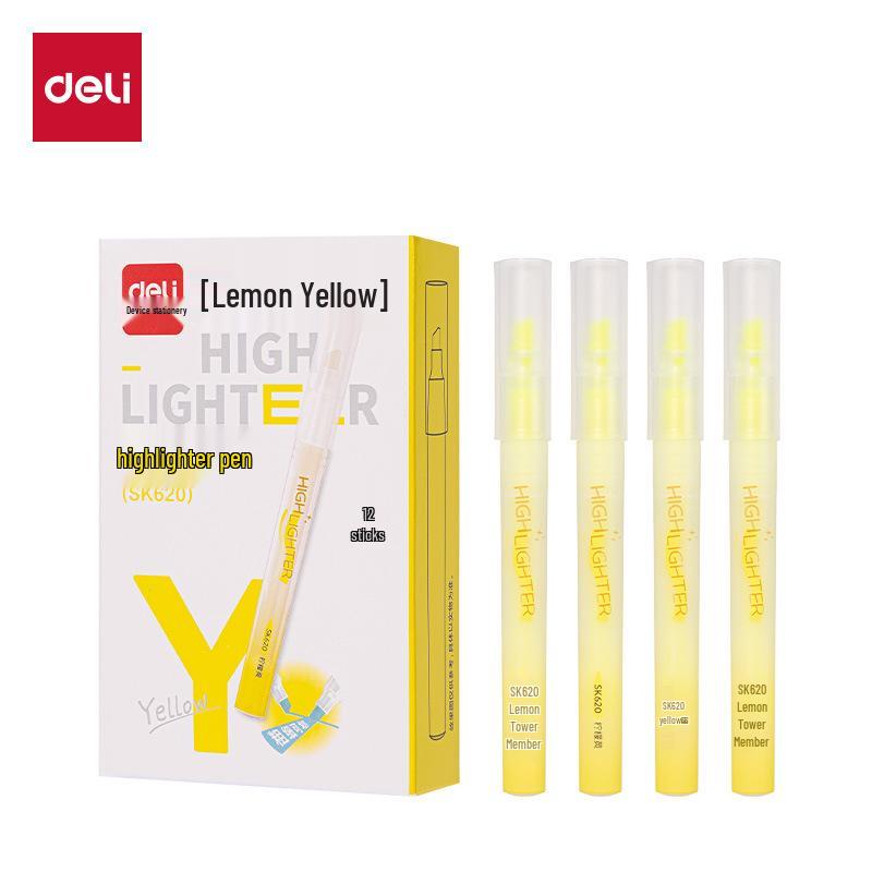 Deli SK620 Fluorescent Highlighter Set - Colored Thick Markers for Students