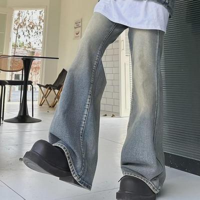 Unisex Hong Kong Style Jeans: Trendy Spring & Autumn Designs, Loose Straight-Leg & Slightly Flared Trousers