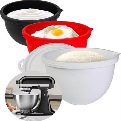 3Pcs Mixer Silicone Liner 75L Reusable Silicone Mixer Bowl Liner Non Slip Mixing Bowl Attachment Kitchen Baking Accessories