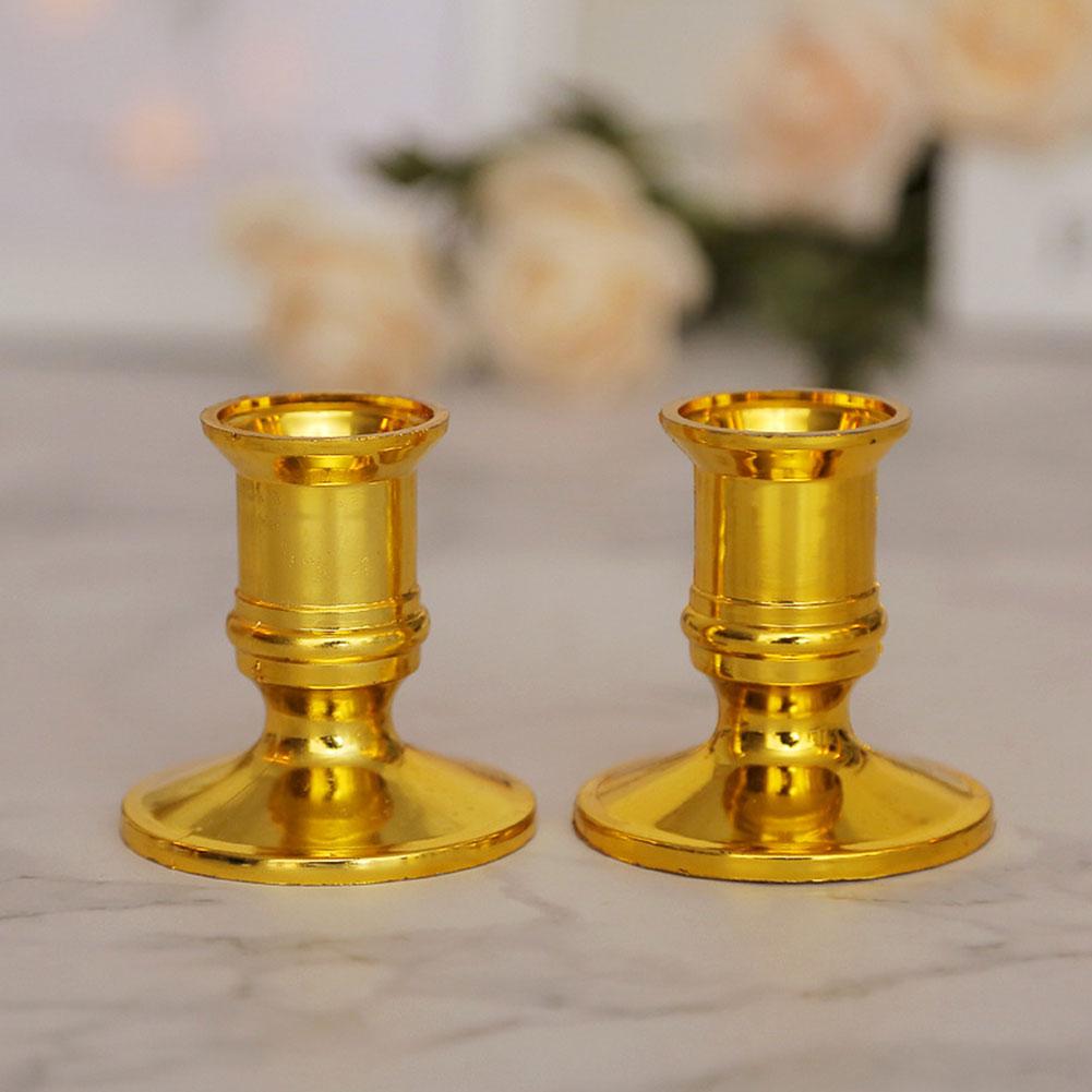 2pcs Traditional Shape Taper Standard Plastic Candle Holders Candlestick Wedding Dinner Decor for Electronic Candles For Party