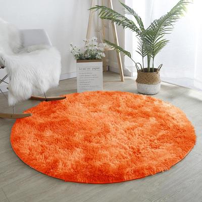 Covor rotund de pluș Portocaliu Tie Dye Gradient Covor de joacă Decor scandinav Covor cerc pentru fete Moale Drăguț Covor de scaun Covor de dormitor