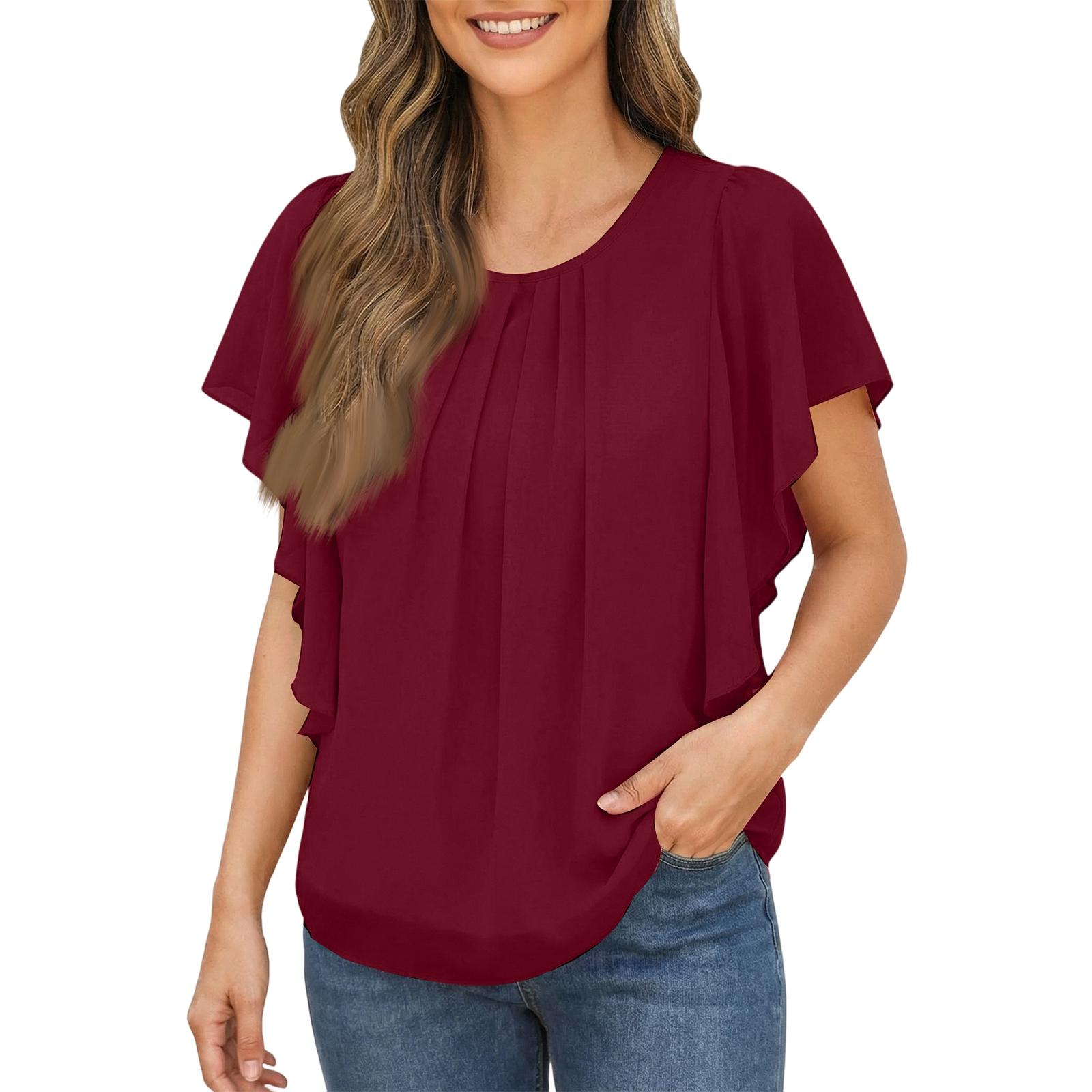 

Women s Fashionable Short Sleeve Elegant Casual Top L