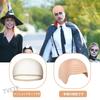 Bald Head Headgear Wig Shaved Head Baldness Party Supplies Disguise Bald Head Prop Skin-Colored (Skinhead + Wig Net)