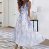 Women's Fashion Casual Loose V-Neck Sleeveless Printed Dresses