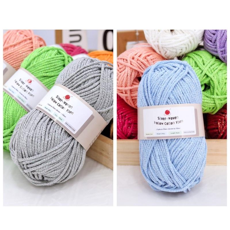 Hollow Craft Yarn for Crochet Hat and Handmade Bags, Flexible Knitting Yarn Roll for DIY Handbags and Weaving Project