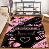 Blackpink Born Pink Herz Design Teppich Rutschfester Teppich geeignet für Wohnzimmer- und Schlafzimmer-Sofas