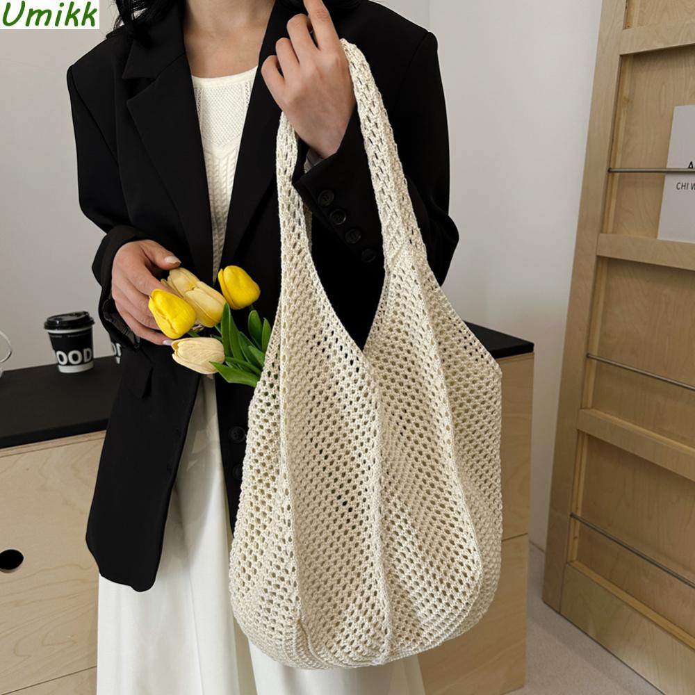 

Вязаные крючком сумки на плечо ручной работы. Женская вязаная сумка под мышками. Большая вместительная пляжная сумка-тоут. Твердая повседневная дорожная сумка.