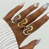 Stainless Steel Metal Line Open Rings For Women Minimalist Gold Color Irregular Geometric Finger Ring Jewelry Accessories