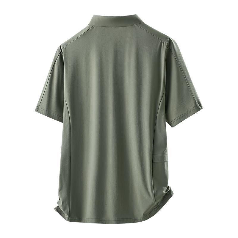 Seamless Ice Silk POLO Shirt, Quick-drying, Thin, Breathable And Sweat-wicking T-shirt, Loose Elastic Sports Casual T-shirt