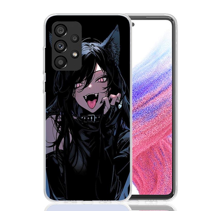 Cartoon Cool Demon Girl Phone Case For Samsung Galaxy A52 A32 A22 A12 A02S A50S A30S A51 A31 AA71 Note 20 Ultra 10 S10 Plus Gala